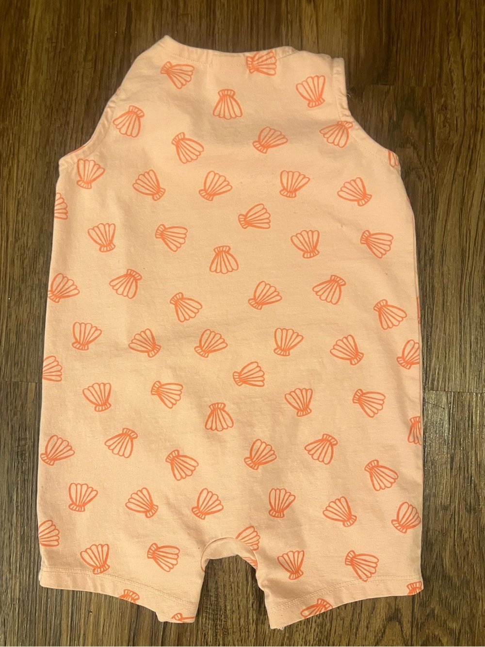 Peach Shell-Print Baby Romper pink peach 2T - Picture 2 of 4